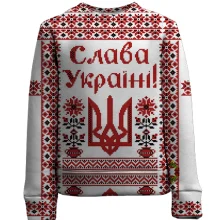 Детский 3D свитшот с рисунком в стиле вышиванки "Слава Украине"