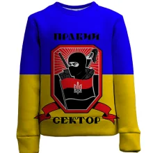 Детский 3D свитшот с Правым сектором и флагом Украины