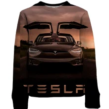 Дитячий 3D світшот Black Tesla
