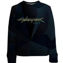 Детский 3D свитшот "Cyberpunk 2077" полигональная_2