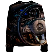 Дитячий 3D світшот Руль Mercedes Benz