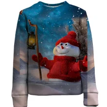 Детский 3D свитшот Snowman and starry sky