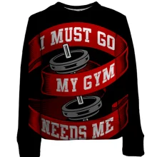 Детский 3D свитшот I must go my gym needs me
