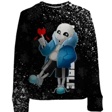 Детский 3D свитшот Новогодний Санс - Undertale