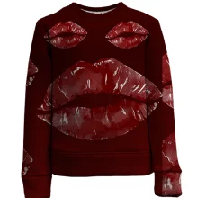 Дитячий 3D світшот з червоними губами