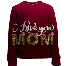 Детский 3D свитшот I love you Mom