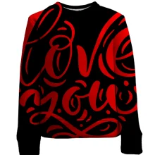 Дитячий 3D світшот з червоним написом "Love you"