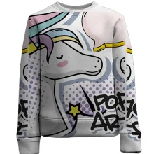 Дитячий 3D світшот Pop art unicorn