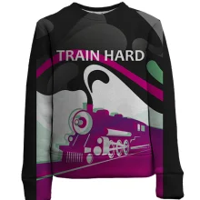 Детский 3D свитшот Train Hard (joke)