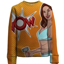 Детский 3D свитшот Fitness girl wow