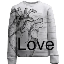 Детский 3D свитшот Love heart