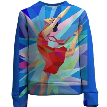 Детский 3D свитшот Gymnast low poly