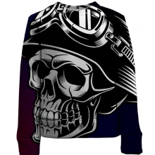 Детский 3D свитшот Skull Pop Art с черепом в каске
