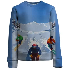 Детский 3D свитшот Skiers Art