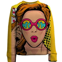 Дитячий 3D світшот Girl Wow Pop Art