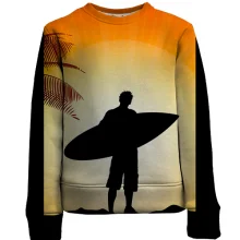 Детский 3D свитшот Surfer with Board 2