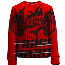 Дитячий 3D світшот Train Hard Red