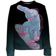 Детский 3D свитшот Snowboarder Art