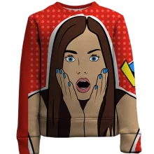 Дитячий 3D світшот Pop Art Girl Wow!