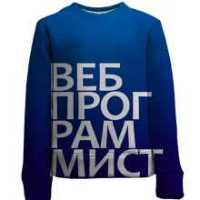 Детский 3D свитшот ВЕБ ПРОГРАММИСТ
