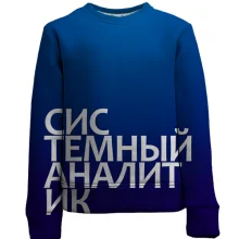 Детский 3D свитшот СИСТЕМНЫЙ АНАЛИТИК