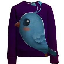 Детский 3D свитшот Light-blue bird