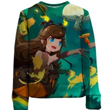 Дитячий 3D світшот Anime girl and halloween cat