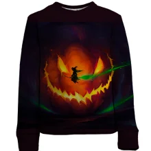 Дитячий 3D світшот Halloween pumpkin and witch