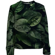 Дитячий 3D світшот Green leaves pattern 2