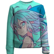 Детский 3D свитшот Blue anime girl
