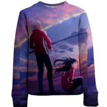 Детский 3D свитшот Anime girl and boy.