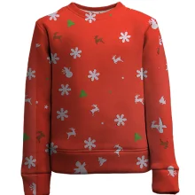 Детский 3D свитшот Snowflakes on red