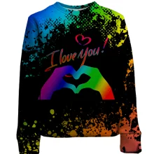 Дитячий 3D світшот I love you rainbow