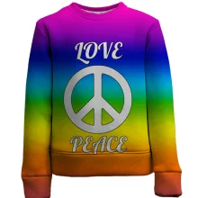 Детский 3D свитшот Love Peace