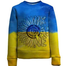 Дитячий 3D світшот Ukraine (з соняшником)