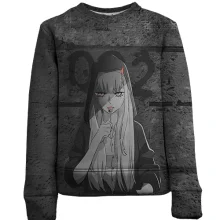 Детский 3D свитшот Zero Two, Меланхолия