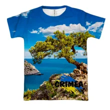 3D футболка Крим з морським пейзажем і написом CRIMEA