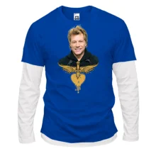 Комбинированный лонгслив Bon Jovi с лого