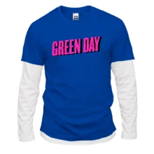 Комбінований лонгслів Green day рожевий логотип