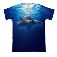 3D футболка с дельфинами в воде