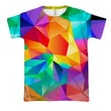3D футболка Multicolored low poly.