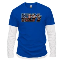 Комбінований лонгслів KISS на американському прапорі