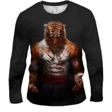 Мужской 3D лонгслив Tiger Fighter MMA
