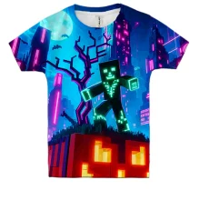 Детская 3D футболка Minecraft Halloween, art
