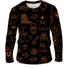 Мужской 3D лонгслив Halloween Cats, pattern