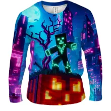 Мужской 3D лонгслив Minecraft Halloween, art