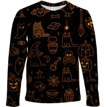 Детский 3D лонгслив Halloween Cats, pattern