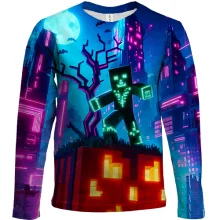 Детский 3D лонгслив Minecraft Halloween, art