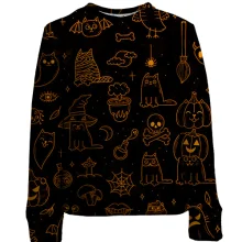 Дитячий 3D світшот Halloween Cats, pattern