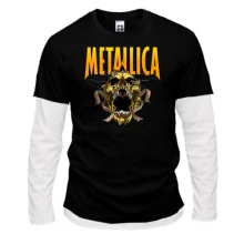 Комбінований лонгслів Metallica з жовтим черепом